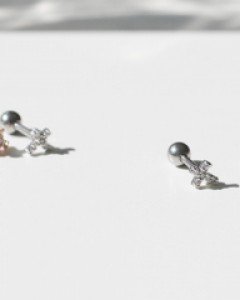 미니 큐빅 십자가 바벨 피어싱