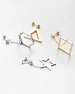 라인 도형 드롭 쥬얼리 바벨 피어싱