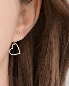 14K 피어싱 라인 하트 바나나 금피어싱
