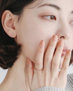 14k 귀걸이 심플 큐빅 라인 금귀걸이