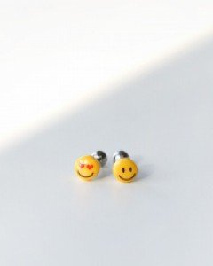 스마일 이모티콘 바벨 피어싱