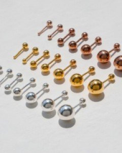 실버 925 미니 볼 피어싱 얇은 0.8mm 42종