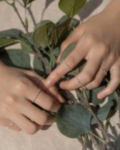 [925실버] 슬림 도트 라인 반지
