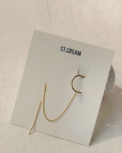 체인 드롭 이어커프 귀걸이