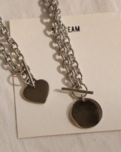 [써지컬스틸] 스틸 체인 토글 바 목걸이