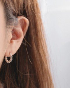 [925 실버] 라운드 미니 볼 링 귀걸이