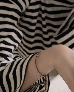 14K 골드볼 패브릭 끈 팔찌