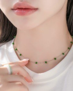 [써지컬스틸] 컬러 비즈 체인 목걸이