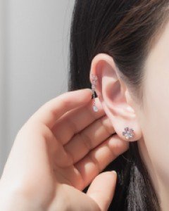 플라워 리프 워터 드롭 쥬얼리 바벨 피어싱