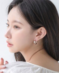 솔리드 스퀘어 큐빅 링 귀걸이
