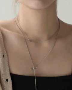 매듭 조절 레이어드 목걸이 세트