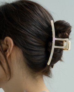 메탈 호마이카 패턴 헤어 집게핀