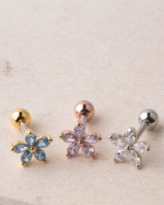 큐빅 수선화 바벨 피어싱