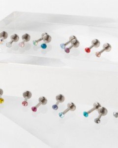 써지컬 피어싱 납작 큐빅 인터널 라블렛피어싱 [2.5mm]