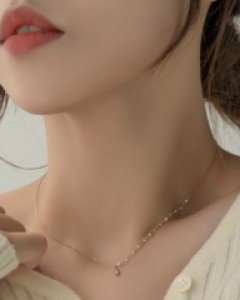 [925실버] 하프 펄 체인 목걸이