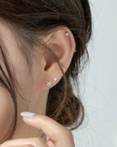 925실버 피어싱 스타 플라워 볼피어싱