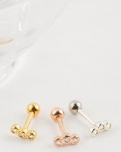 925실버 피어싱 도트 커브 볼피어싱