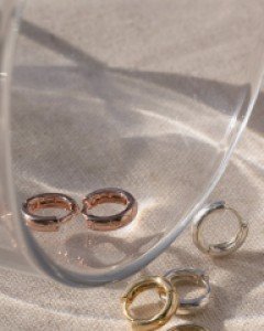 [925실버] 심플 미니 볼드 링 귀걸이