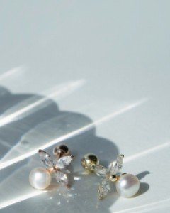 14k 미니 펄 베리 금 피어싱