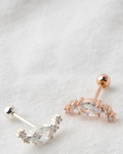 925실버 피어싱 안개꽃 큐빅피어싱