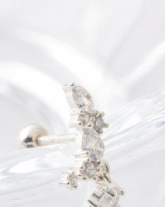 925실버 피어싱 미니 드롭 큐빅피어싱