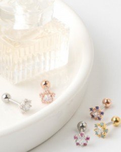 컬러 팝 스타 바벨 피어싱