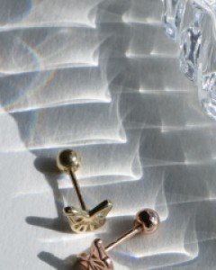 14K 피어싱 라인 버터플라이 금피어싱