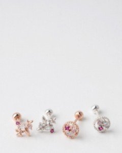 925실버 피어싱 믹스 버튼 큐빅피어싱