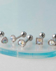 오로라 도형 바벨 피어싱