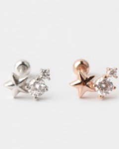 925실버 피어싱 스타 커브 볼피어싱