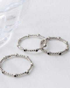 [실버925] 블랙 포인트 꼬임 반지