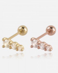 14K 피어싱 큐빅 디크레센도 금피어싱