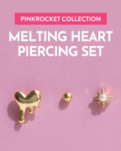 [3개set] 멜팅 하트 피어싱 세트