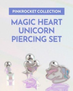 [3개set] 매직 하트 유니콘 피어싱 세트