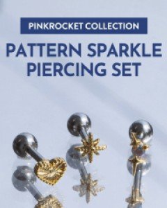 [3개set] 패턴 스파클 피어싱 세트