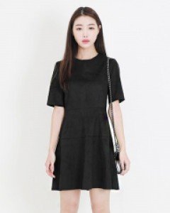 SOU-플레어 스웨이드원피스