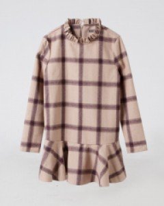 SOU-체크프릴넥 원피스