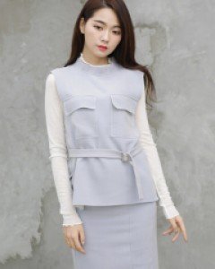 SOU-포켓 투피스/조끼치마세트