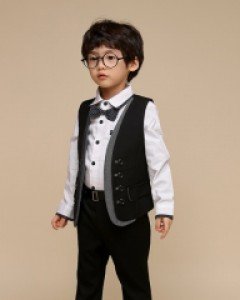 이중조끼(BCC) 블랙 아동정장