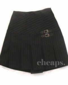 aid> 검정 스트라이프 주름스커트