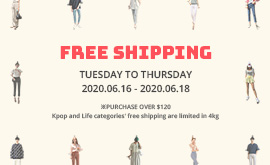 Tuesday to Thursday Free Shipping