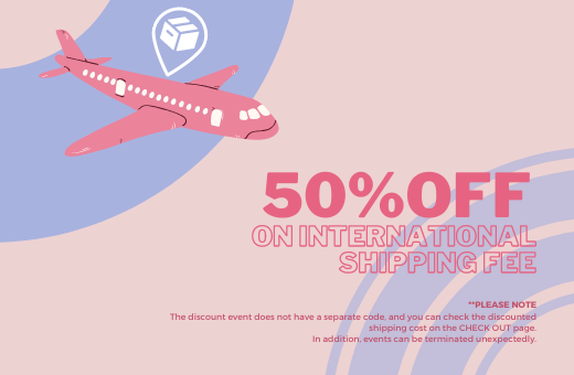 50% OFF ON INTERNATIONAL SHIPPING FEE