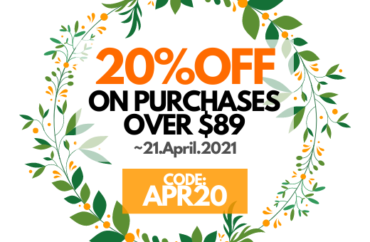 APR20 : 20% OFF ON PURCHASES OVER $89