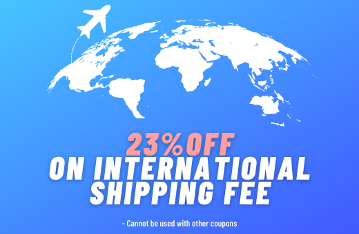OVER23 : 23% OFF ON INTERNATIONAL SHIPPING FEE