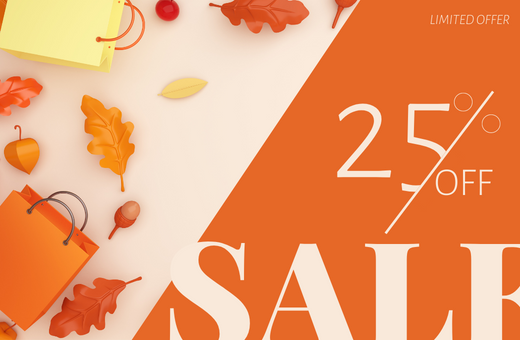 Autumn Sale Time : 25% OFF