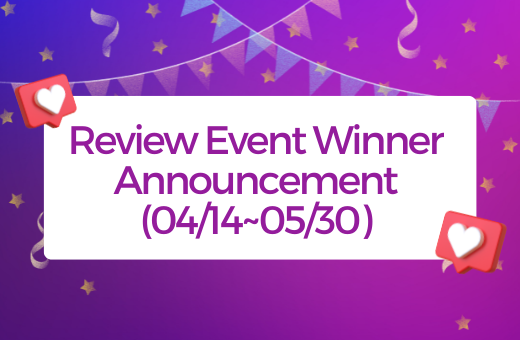 Review Event Winner Announcement (04/14~05/30)