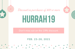 HURRAH~ EXTRA 19% OFF $80+, CODE : HURRAH19