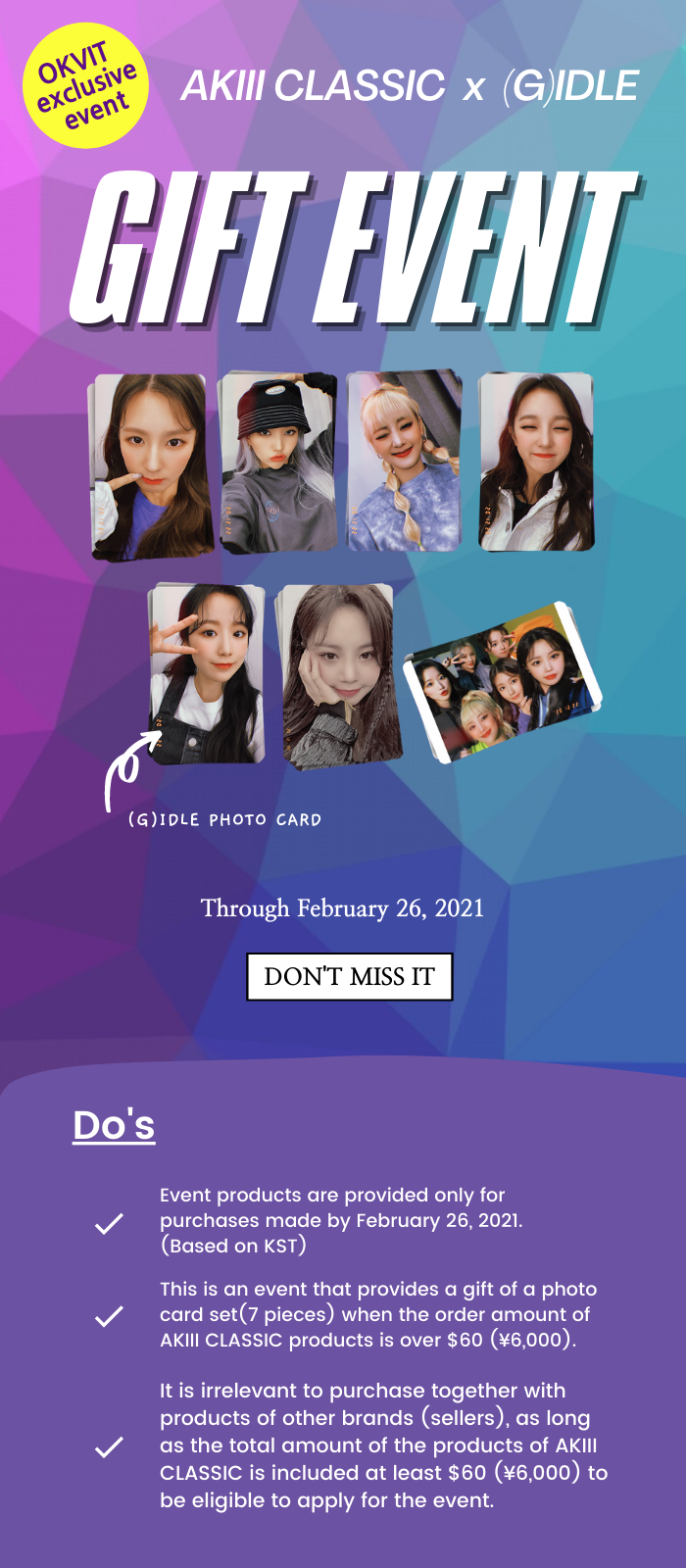 Okvit Event Okvit Exclusive Akiii Classic X G Idle Gift Event